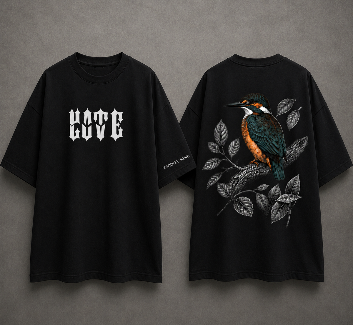 Twenty Nine Kingfisher Oversized Graphic T-Shirt – White Nature Streetwear
