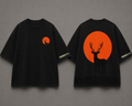 Twenty Nine Deer Moon Oversized Graphic T-Shirt – Black & White