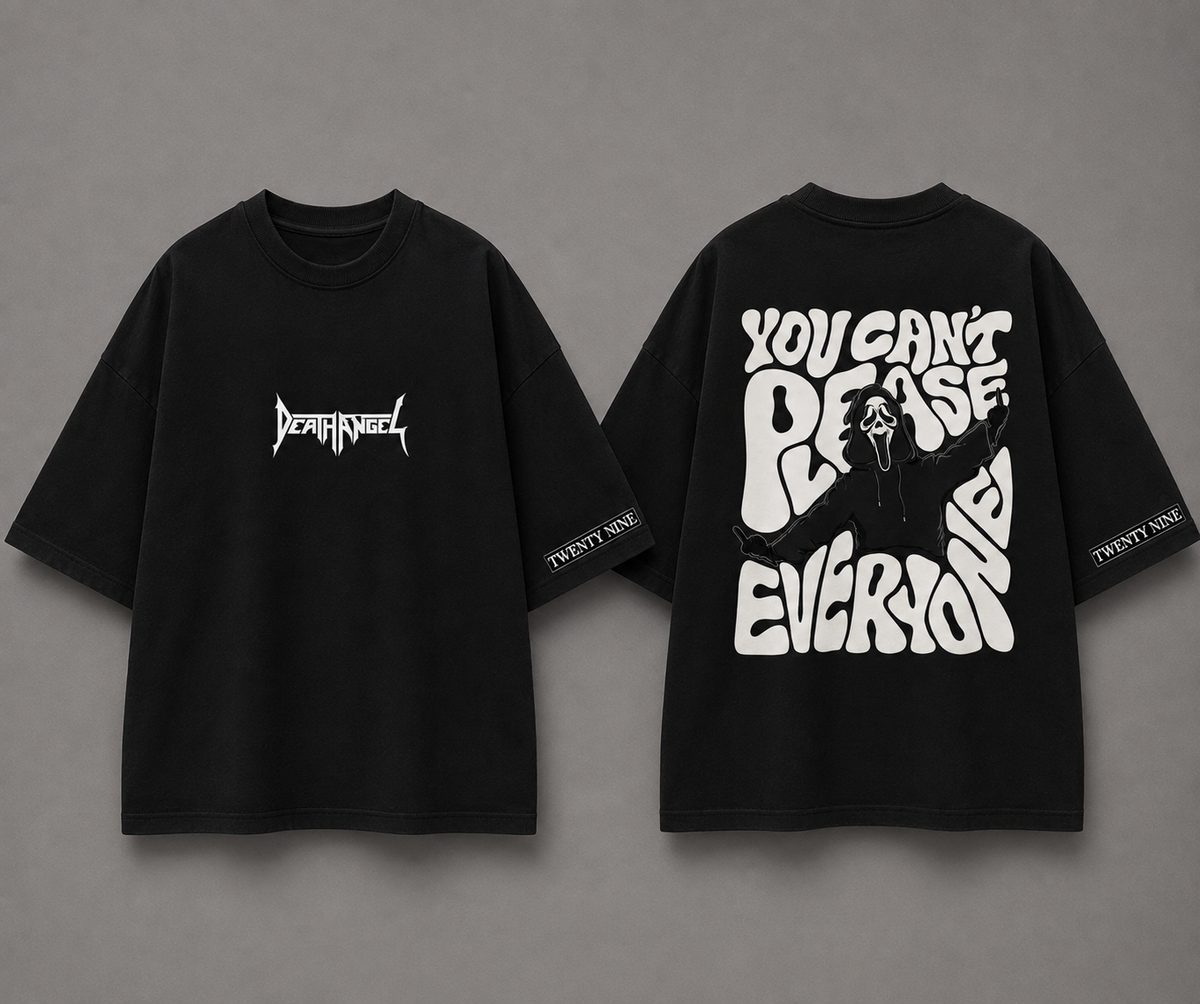 Twenty Nine Death Angel Oversized Graphic T-Shirt – Black & White