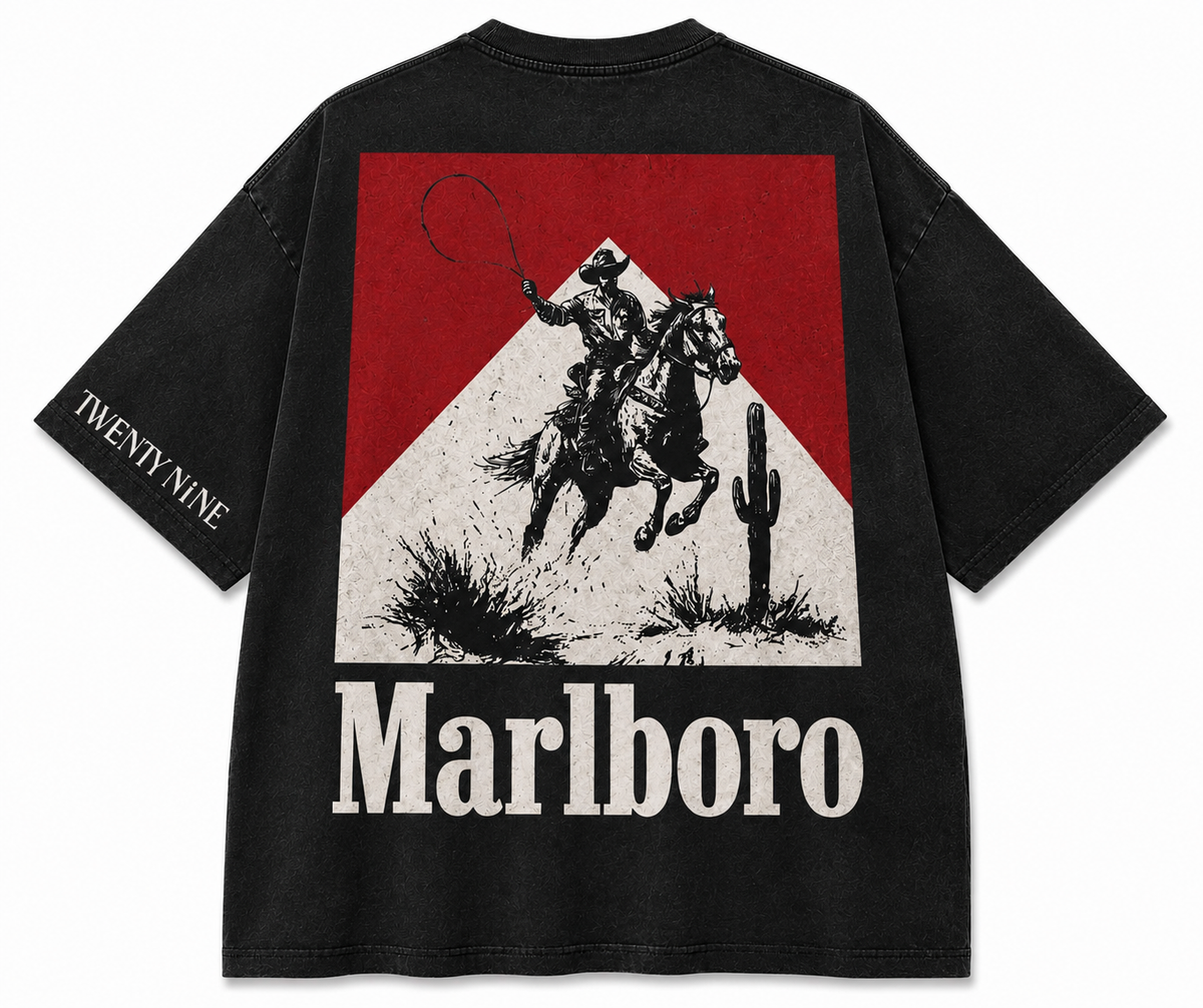 Twenty Nine Burnout Rider Oversized Graphic T-Shirt – Black & White
