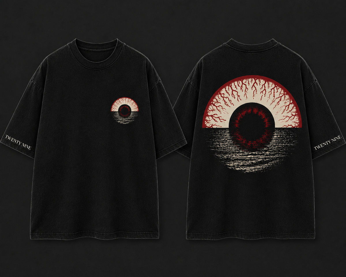 Eye of the Dark Sun Oversized Graphic T-Shirt – White Streetwear