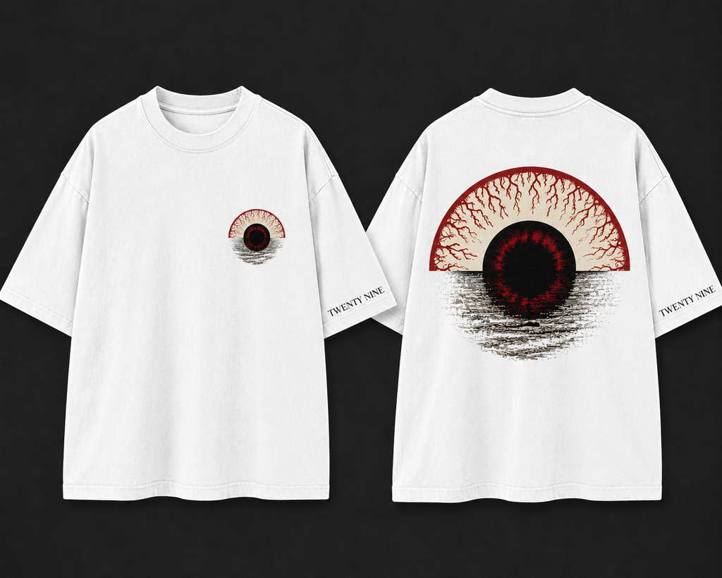 Eye of the Dark Sun Oversized Graphic T-Shirt – White Streetwear