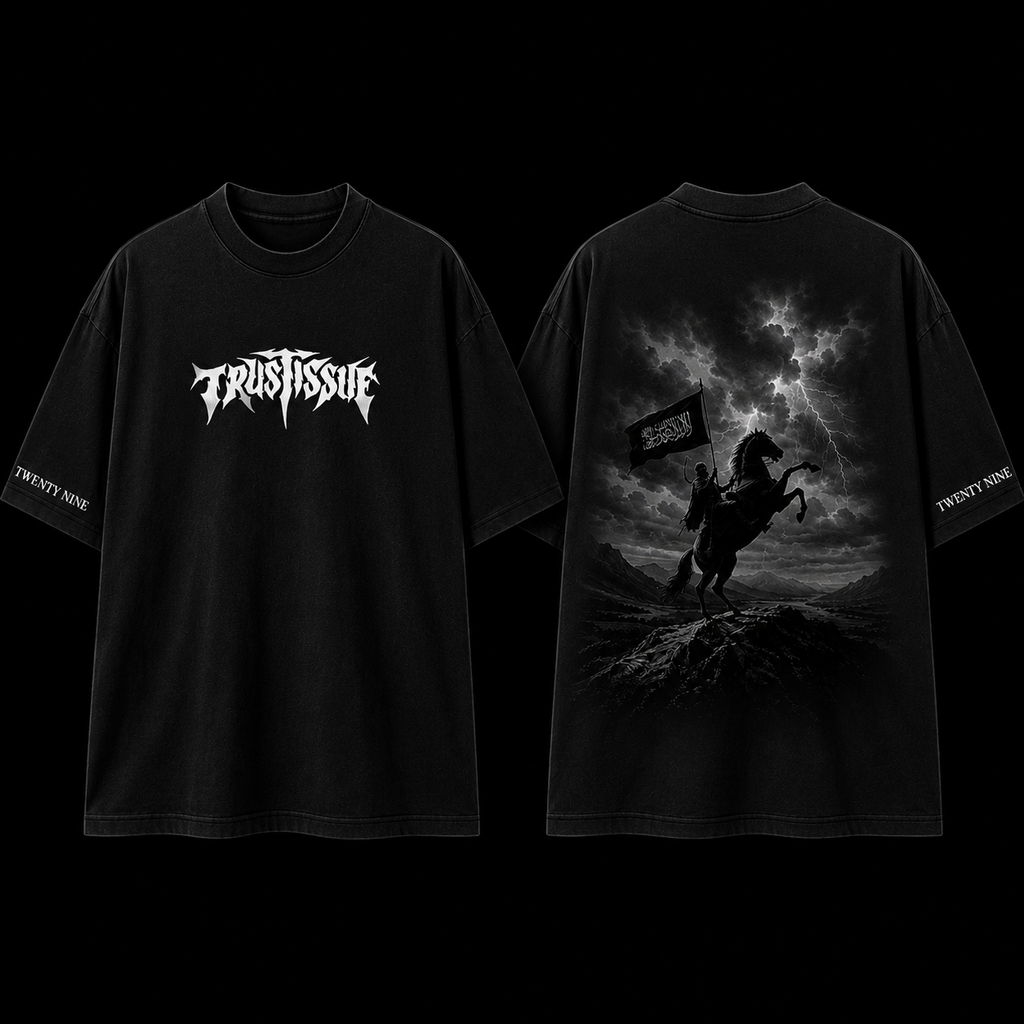 Dark Warrior Storm Oversized Graphic T-Shirt – Black Streetwear