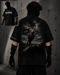 Dark Warrior Storm Oversized Graphic T-Shirt – Black Streetwear