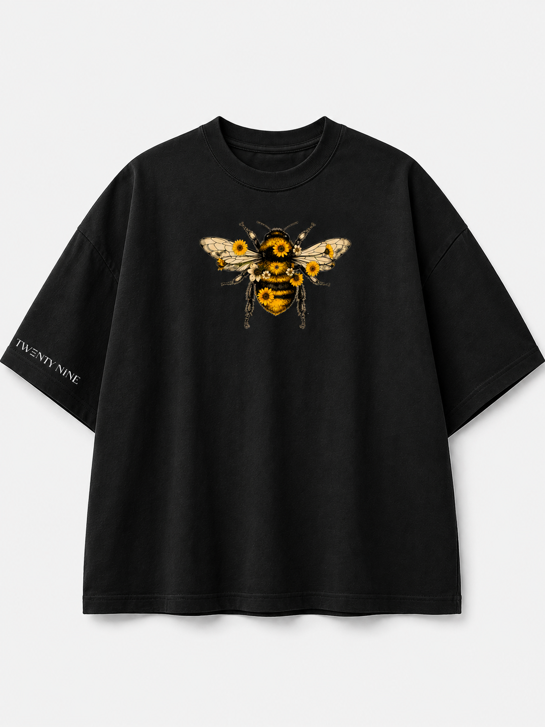 Golden Bloom Oversized Graphic T-Shirt – Black Bee Streetwear