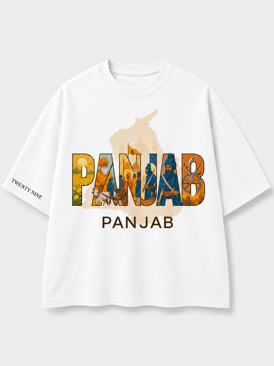 Punjab Heritage Oversized Graphic T-Shirt – Black Punjabi Streetwear