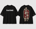 Rose Garden Oversized Graphic T-Shirt – Black Floral Streetwear