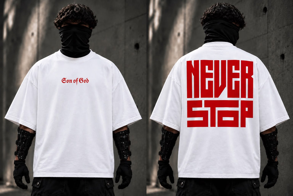 Son of God Oversized Graphic T-Shirt – Black Never Stop Moving