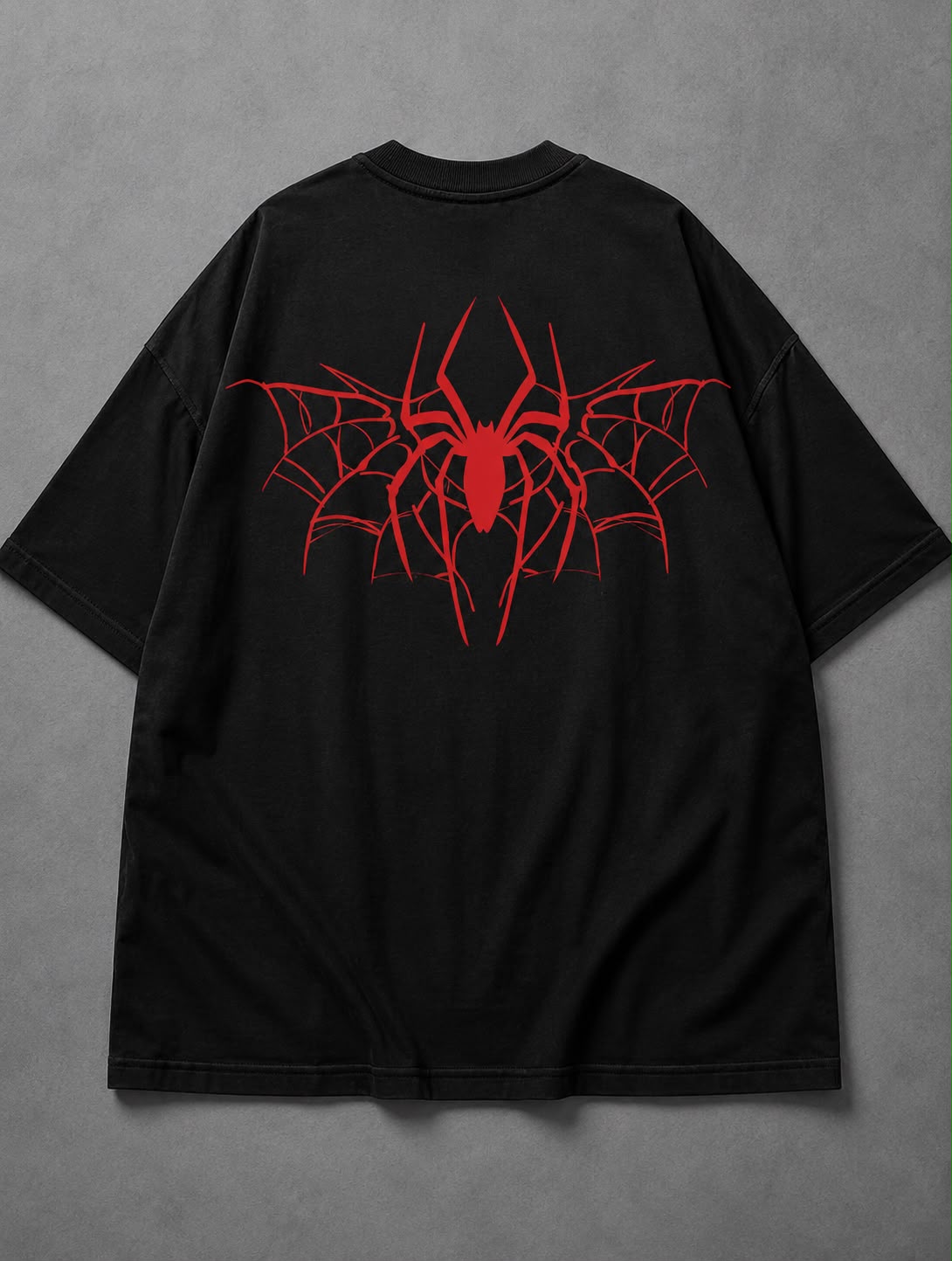 Crimson Spider Oversized Graphic T-Shirt – Black Streetwear