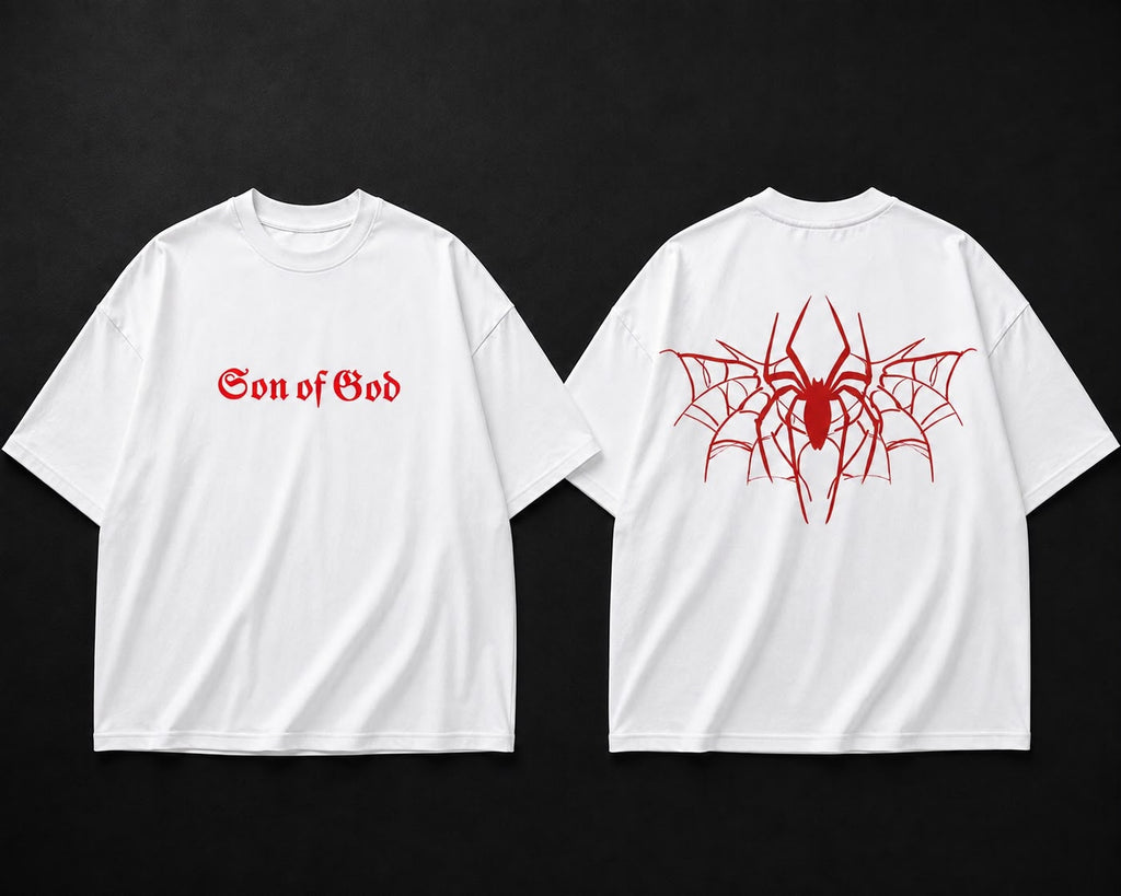 Crimson Spider Oversized Graphic T-Shirt – Black Streetwear