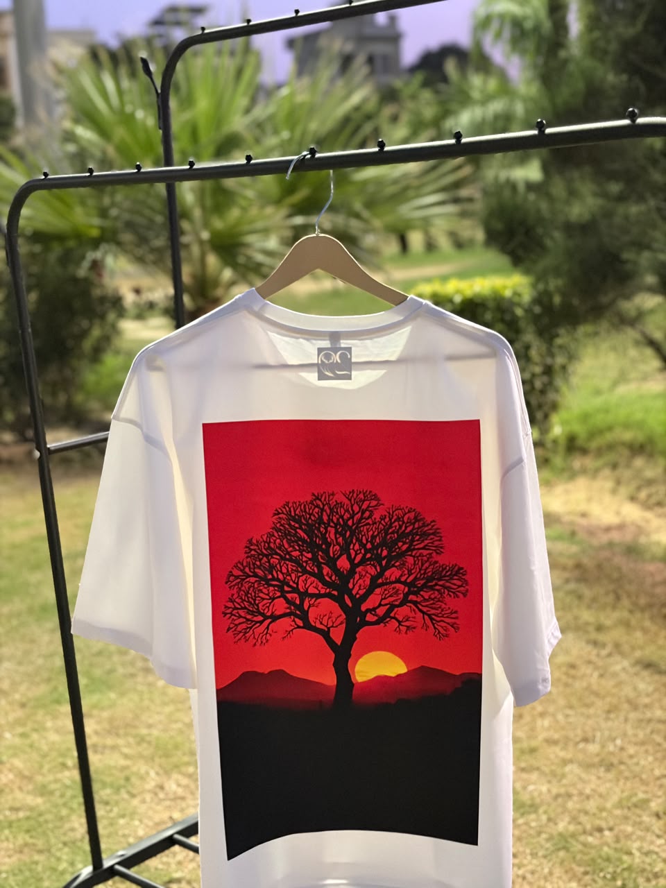 Sunset Tree Graphic Oversized T-Shirt – Design 6 product photo 3