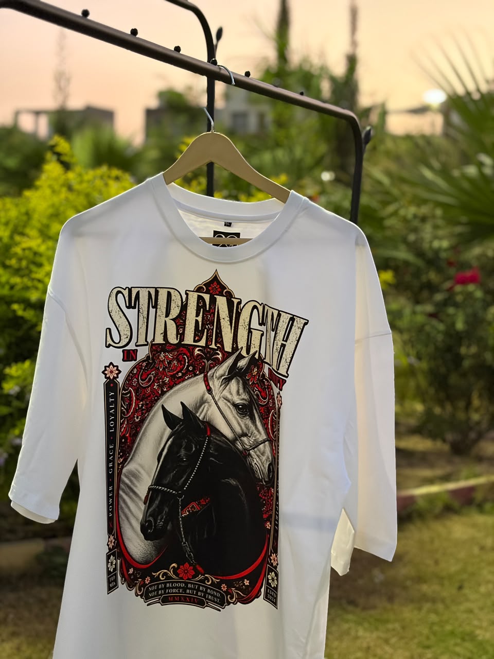 Strength horse graphic oversized t-shirt
